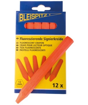 Мел-смазка для разметки, флуоресцентный красный, 12 шт.