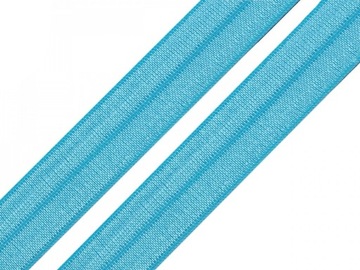 Lamówka elastyczna łamana 20 mm niebieska gumka