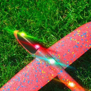 БОЛЬШОЙ ПЛАНЕР ИЗ ПЕНОСТРОЕНИЯ СВЕТОДИОДНЫЕ ФАРЫ FOAM JET DART