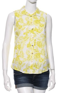 H&M limonkowa koszula bez rękawów 32