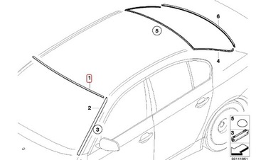 BMW E60 E61 TĚSNĚNÍ OKNO PŘEDNÍ 51317166841 OE