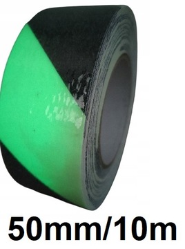 TAŚMA ANTYPOŚLIZGOWA ostrzegawcza CZARNA ŚWIECĄCA ZEWNĘTRZNA MOCNA 10m