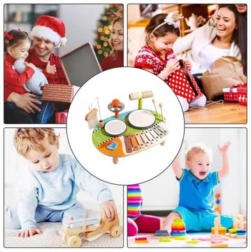 Деревянные барабаны набор инструментов красочные барабанные тарелки