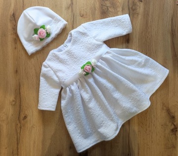 KELLO - Красивый крестильный набор, белый, 68 см