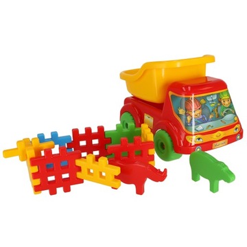 WYWROTKA BARTEK MARIOINEX + ZESTAW DO PIASKU 7 EL. + KLOCKI WAFLE DUŻE