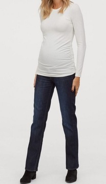 MAMA Proste Spodnie Dżinsowe Ciążowe Straight Jeans H&M r.34