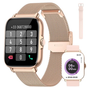 Smartwatch Y22 z Funkcją Telefonu 28 Trybów Sportowych Monitor Serca Złoty