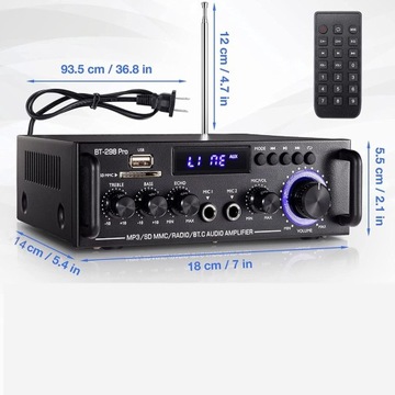УСИЛИТЕЛЬ BLUETOOTH ЦИФРОВОЙ СТЕРЕО УСИЛИТЕЛЬ HIFI С БАСОВЫМ ТЮНЕРОМ
