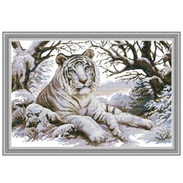 Tygrys DIY Handmade robótki liczone 14CT druk