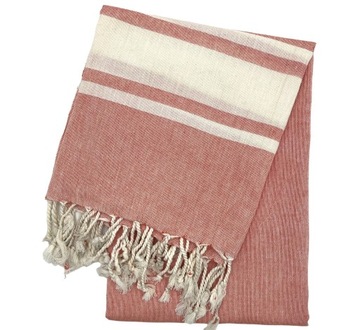 ПАРЕО ФУТА ХАММАМ ПЛЯЖНОЕ ПОЛОТЕНЦЕ С БАРОШКОЙ ДЛЯ САУНЫ 100% ХЛОПОК 95х195