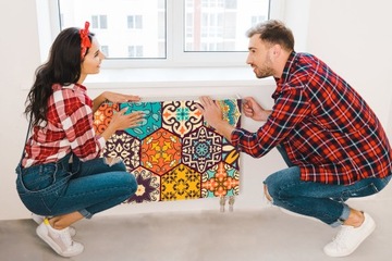 Магнитный коврик на росписи мозаики радиатора 100x60