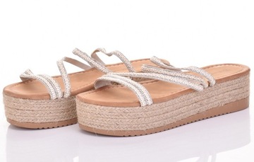 Espadrilles на платформе удобная кожаная женская обувь для летних каникул