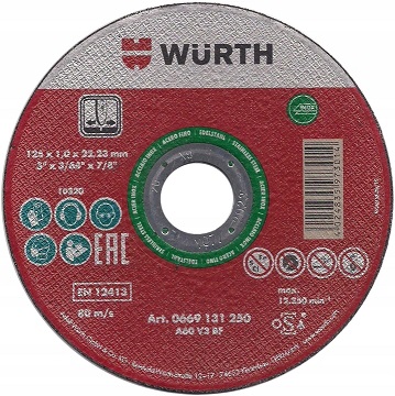 TARCZA KORUNDOWA PROSTA DO CIĘCIA METALU 125MM