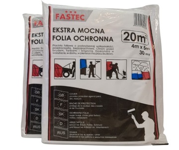 Folia tynkarska 4x5m Ekstra Mocna Folia Ochronna FASTEC
