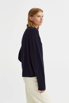 H&M HM Kaszmirowy sweter damski modny luźny oversize obszerny stylowy 34 XS