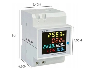 ЭНЕРГОСЧЕТЧИК ВАТТМЕТР ВОЛЬТМЕТР МОНИТОР ТОКА ЖК-дисплей DIN 100A 300 В RMS