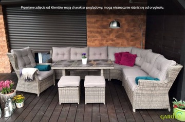 GARDEN CORNER кресло из техноротанга TRVENTO DINING GREY КОМПЛЕКТ МЕБЕЛИ