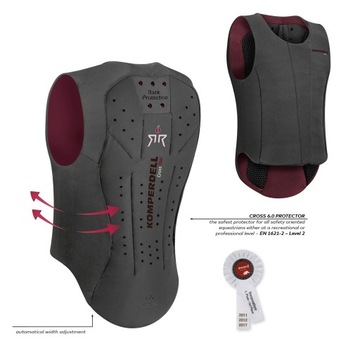 KOMPERDELL Kamizelka ochronna BALLISTIC CHAMPION JUNIOR, BLACK/BURGUNDY 152