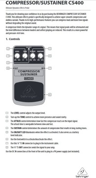 CS400 Compressor Sustainer Эффект напольной гитары Behringer + КАБЕЛЬ