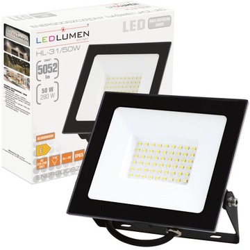 Naświetlacz LED 50W=280W 5052lm Halogen Reflektor Zewnętrzny Slim Lampa