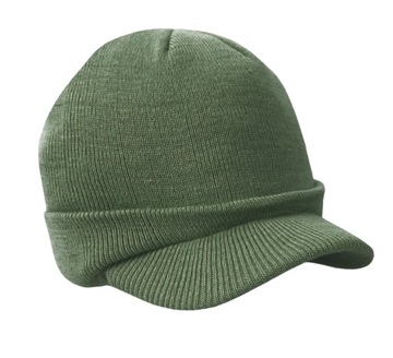 Męska czapka zimowa army z daszkiem khaki zielona