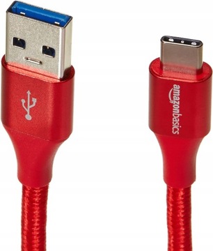 Amazon Basics kabel USB Type-C do Type-A 3.1 Gen 2 Czerwony OPIS