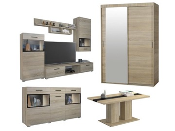 Zestaw Ontario + Szafa Vista 160 L + Ława Oktavian