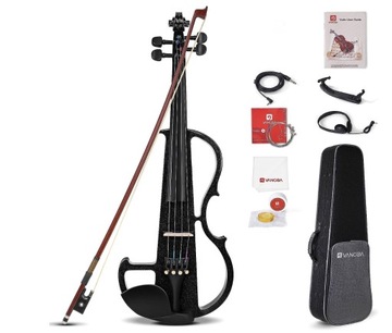 Электроскрипка Vangoa Electric Violin 4/4 - смычок, струны, кабель