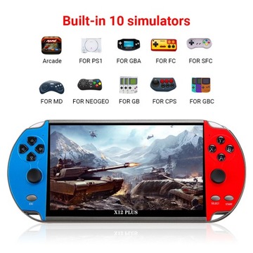ПОРТАТИВНАЯ ИГРОВАЯ КОНСОЛЬ X12 ПЛЮС МНОГИЕ ИГР 10 000 7,1-ДЮЙМОВОЕ МЕНЮ НА ПОЛЬСКОМ