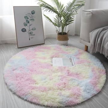 DYWAN SHAGGY OKRĄGŁY WYSOKI PLUSZOWY śr.120cm
