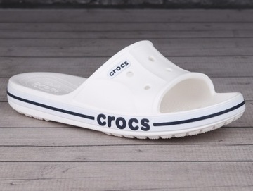 Klapki laczki męskie sportowe Crocs BAYABAND SLIDE WHITE BLACK