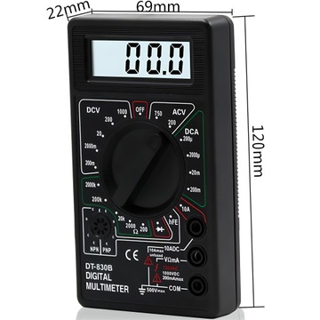 MULTIMETR MIERNIK PRĄDU CYFROWY ELEKTRYCZNY IGŁOWY TESTER NAPIĘCIA LCD