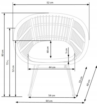 K456 Стул в стиле бохо Natural — серый Halmar — элегантность и комфорт