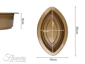ЗОЛОТАЯ ПРОДОЛЬНАЯ ПЛАСТИКОВАЯ КРЫШКА ДЛЯ ЦВЕТОВ, 30 см