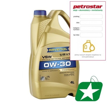 RAVENOL VSW SAE 0W30 USVO C3 504/507 4L