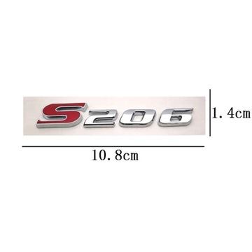 STŘÍBRNY S206 ZNAK ZNAKY NÁLEPKA NA KAROSERIE SUBARU 10.8*1.4CM