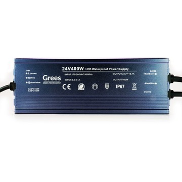 ZASILACZ WODOODPORNY 400W 16,7 A 24V IP67 GREES