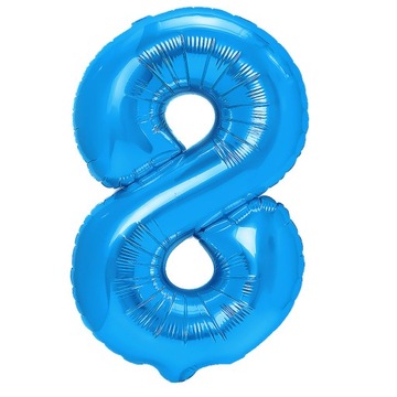Balon foliowy CYFRA 8 niebieski 40 cm