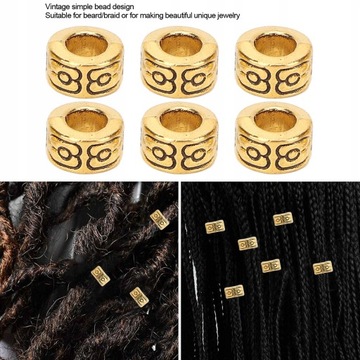 30шт модные бусины для волос из сплава для бороды своими руками