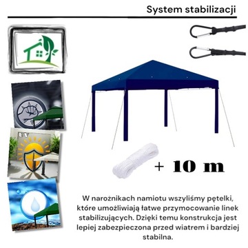 Poszycie wodoodporne Pawilon Dach Namiot Ogrodowy granat 298 cm x 298 cm