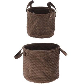 KOSZ DO PRZECHOWYWANIA brązowy AKSAMITOWY 2 szt