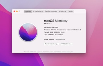 Mini Mac 1.4 i5 8 ГБ 128 SSD 2014 г., Черногория!