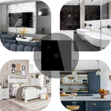 СЕНСОРНЫЙ ВЫКЛЮЧАТЕЛЬ СВЕТА С ОДНЫМ СТЕКЛОМ WiFi