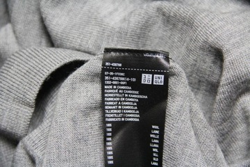 Uniqlo 100% Extra Fine Merino Wool _ rozpinany sweter wełny merynosów _ XL