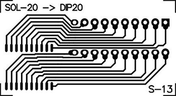 Płytka S-13 Adapter SOL20 - DIP20 Raster 1,27mm