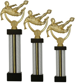 Komplet trofeów piłkarskich piłka nożna 1,2,3 miejsce 38/ 33/29 cm opis