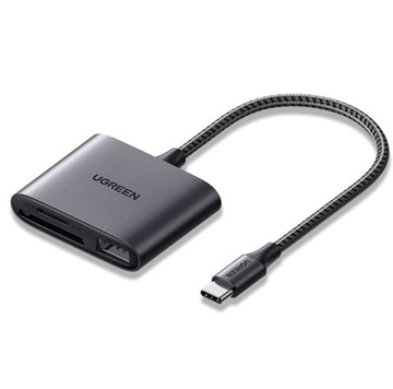 UGREEN ADAPTER STACJA HUB CZYTNIK KART PAMIĘCI SD TF PORT USB KABEL USB C