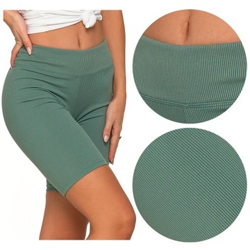 Legginsy KOLARKI Damskie Prążkowane WYSOKI STAN MORAJ r. S/M