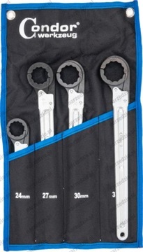 Klucze oczkowe otwierane 24-32 mm grzechot. 4 szt. C.4087-4