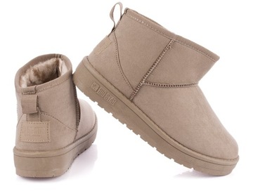 СНЕЖНЫЕ БОТИНКИ ЖЕНСКИЕ BIG STAR С МЕХОМ, БЕЖЕВЫЕ, размер 38